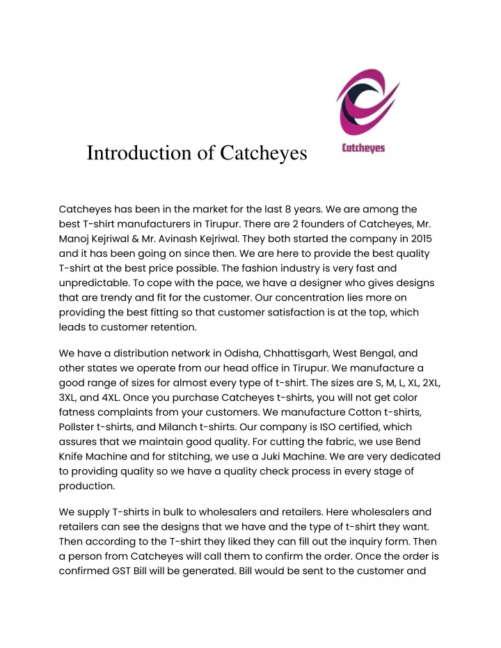 introduction of catcheyes