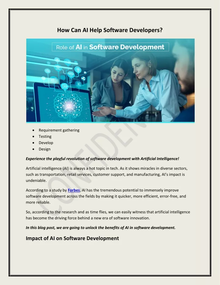 how can ai help software developers