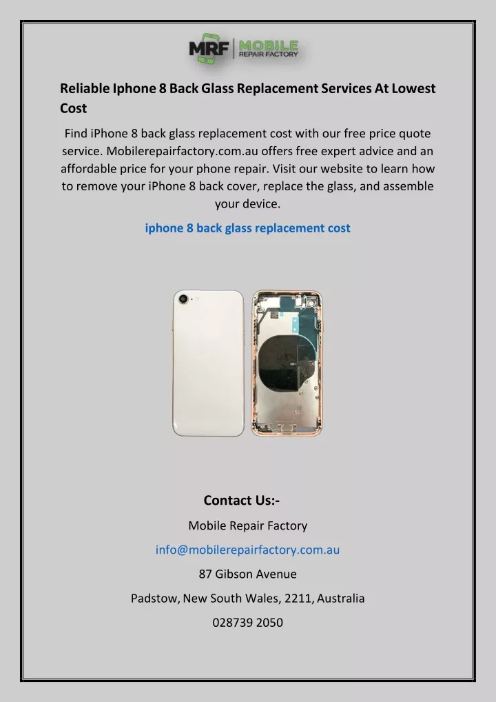 reliable iphone 8 back glass replacement services