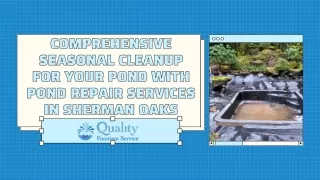 Comprehensive Seasonal Cleanup for Your Pond with Pond Repair Services in Sherman Oaks