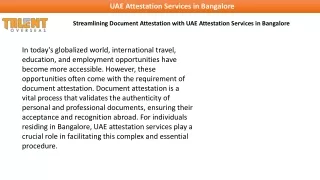 Find Quick Service for UAE Attestation Services in Bangalore