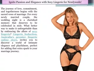 Ignite Passion and Elegance with Sexy Lingerie for Newlyweds!