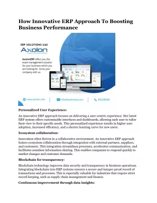 how innovative erp approach to boosting business