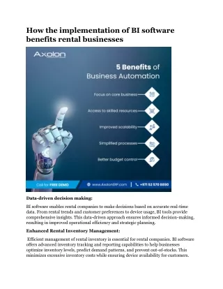 how the implementation of bi software benefits