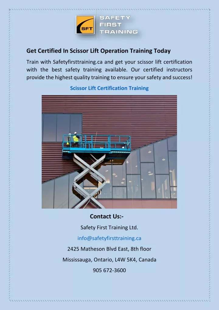 get certified in scissor lift operation training