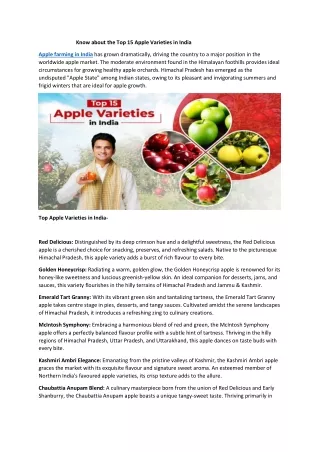 Know about the Top 15 Apple Varieties in India
