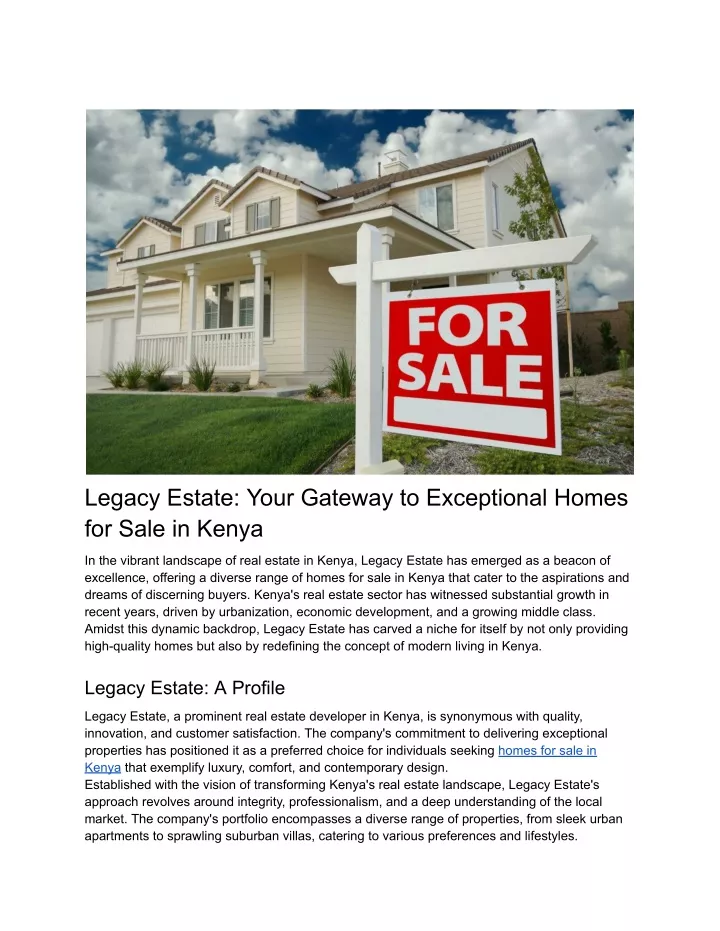 legacy estate your gateway to exceptional homes
