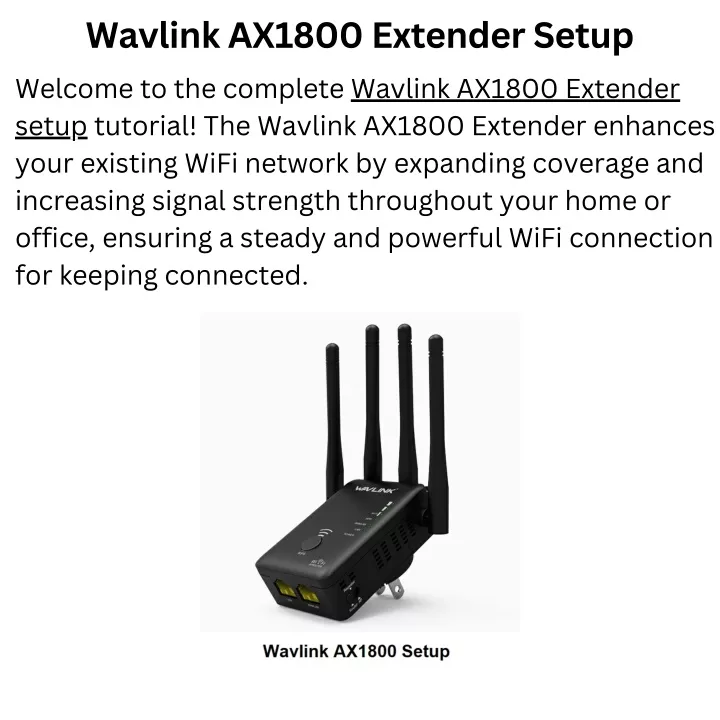 wavlink ax1800 extender setup welcome