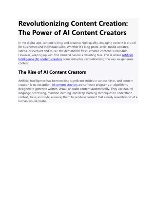 revolutionizing content creation the power