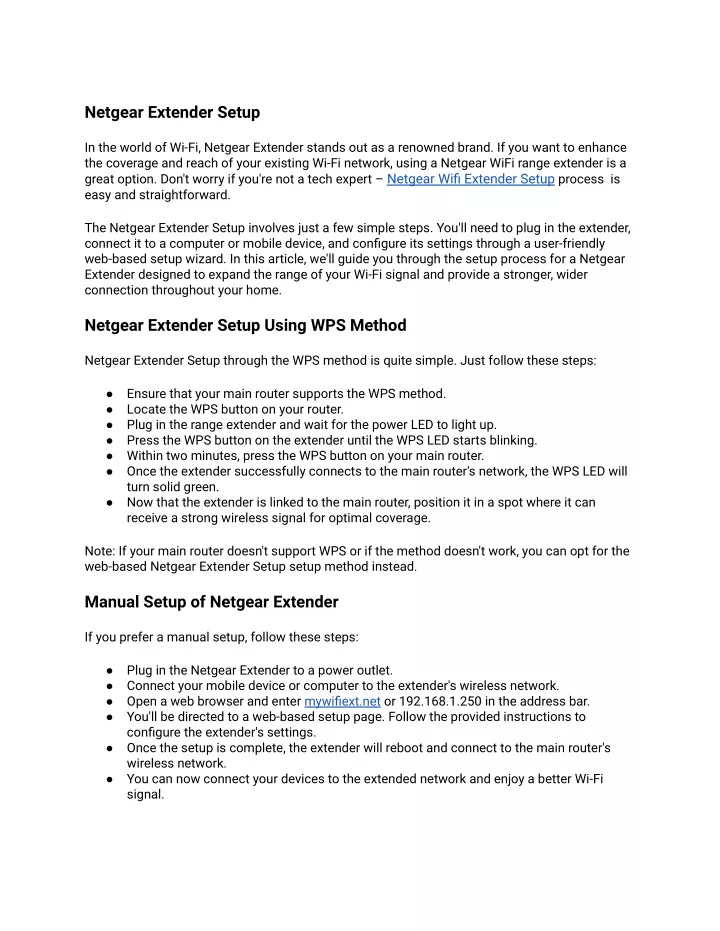 netgear extender setup