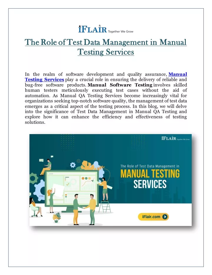 the role of test data management in manual