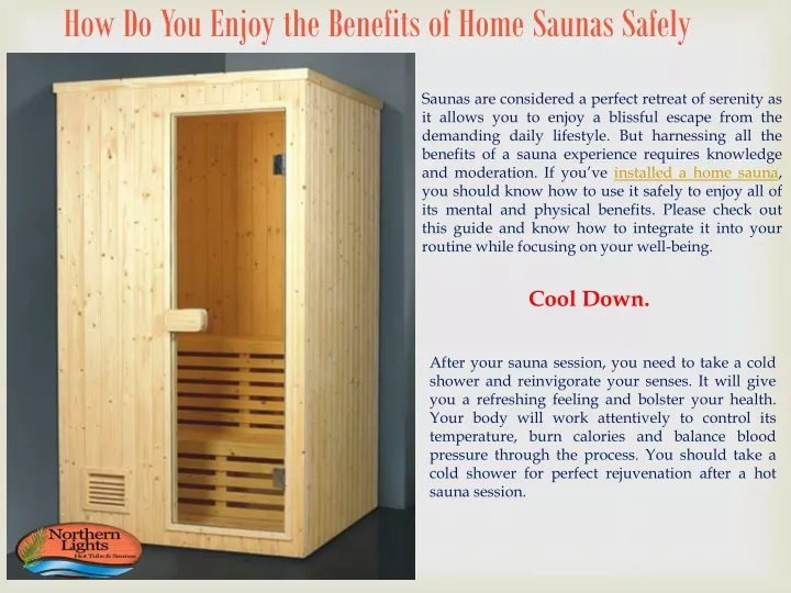 how do you enjoy the benefits of home saunas