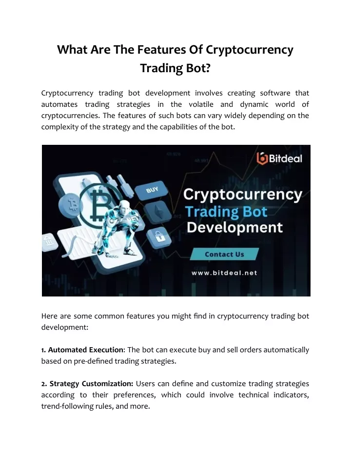 what are the features of cryptocurrency trading