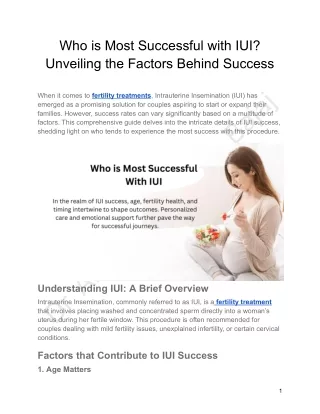 Who is Most Successful with IUI