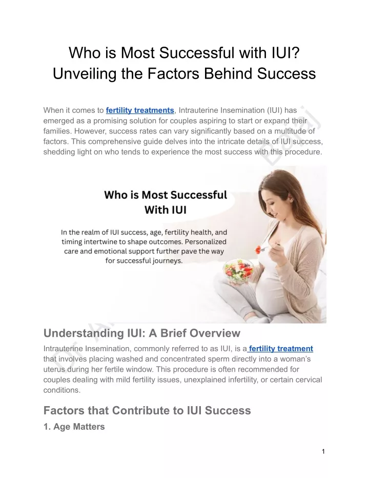 who is most successful with iui unveiling