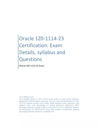 Oracle 1Z0-1114-23 Certification: Exam Details, syllabus and Questions