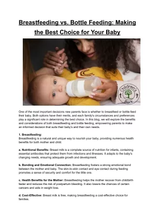 Breastfeeding vs. Bottle Feeding_ Making the Best Choice for Your Baby