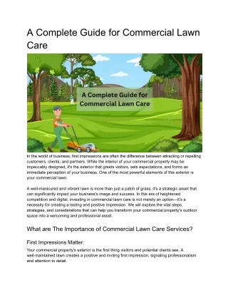 A Complete Guide for Commercial Lawn Care