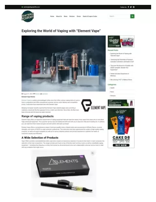 Exploring the World of Vaping with “Element Vape”