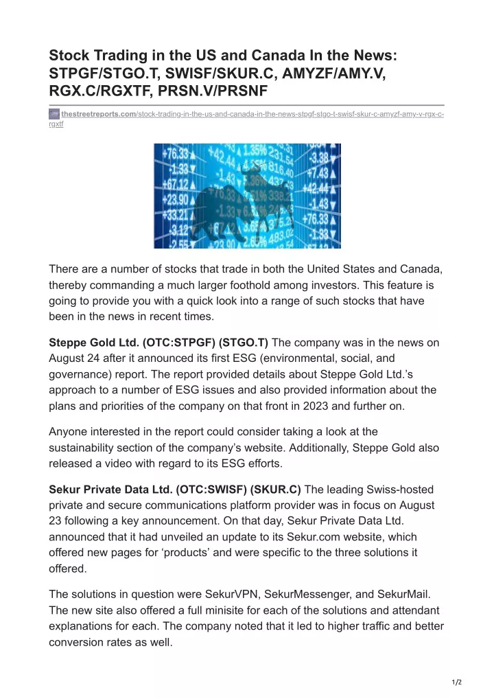 stock trading in the us and canada in the news