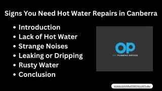 Hot Water Repairs Canberra