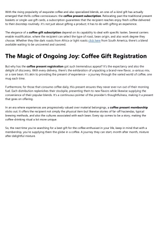 coffee gift subscription No Further a Mystery