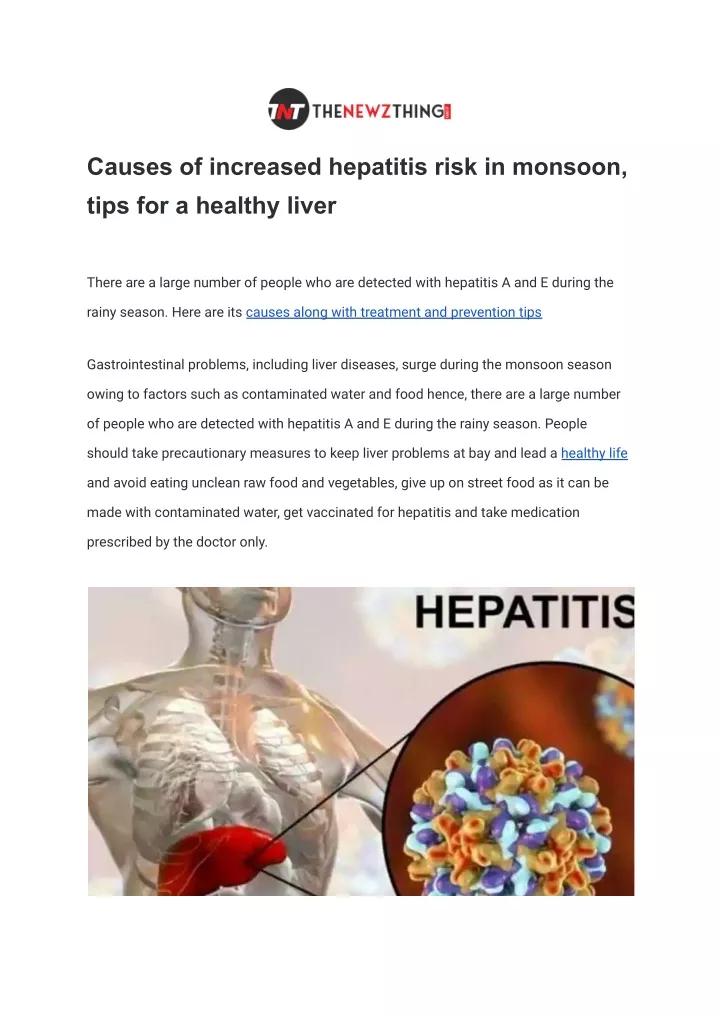 causes of increased hepatitis risk in monsoon