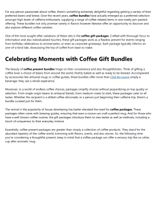 for any person passionate about coffee there