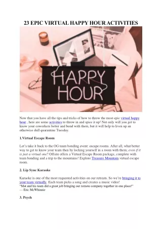 23 epic virtual happy hour activities