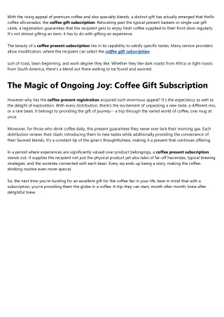 An Unbiased View of coffee gift subscription