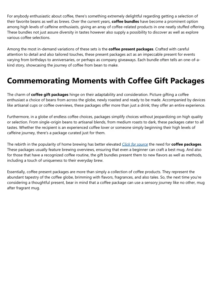 for anybody enthusiastic about coffee there