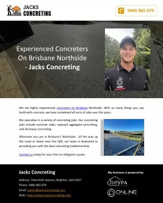 Experienced Concreters On Brisbane Northside - Jacks Concreting