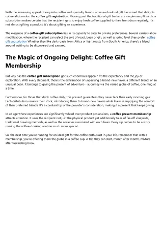 Getting My coffee gift subscription To Work