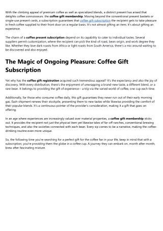 Not known Facts About coffee gift subscription