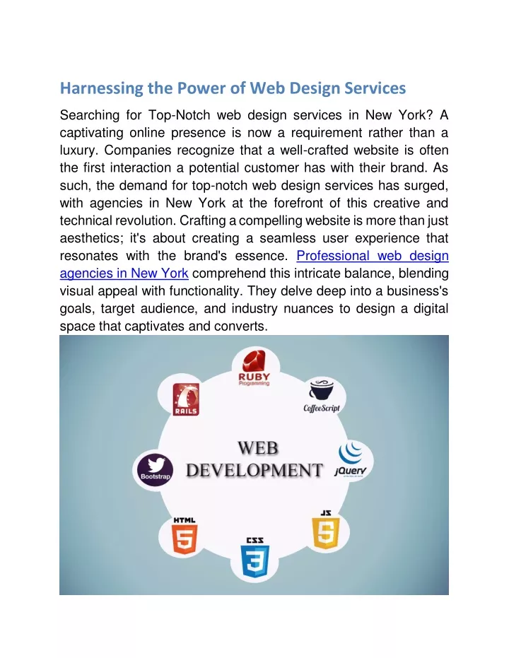 harnessing the power of web design services