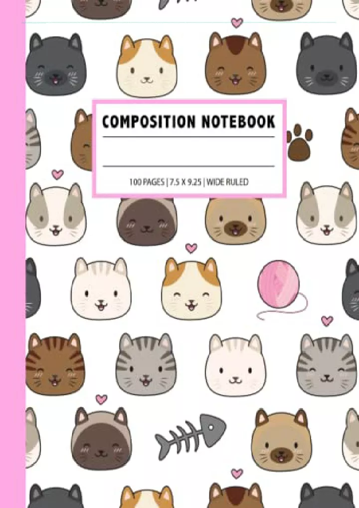 composition notebook journal wide ruled cute