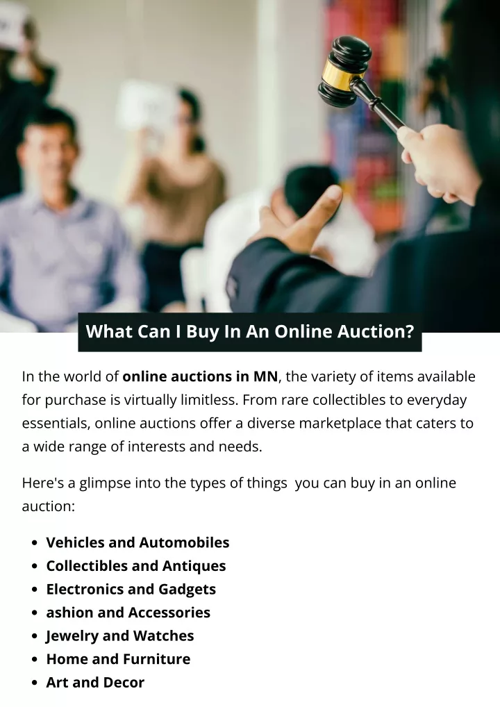 what can i buy in an online auction