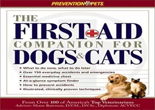 READ EBOOK (PDF) The First-Aid Companion for Dogs & Cats (Prevention Pets)