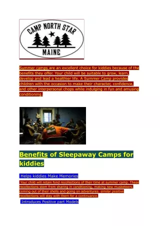 summer camps are an excellent choice for kiddies