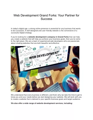 Web Development Grand Forks: Your Partner for Success