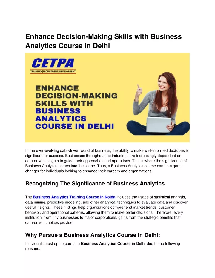 enhance decision making skills with business