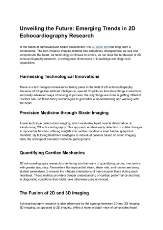 Unveiling the Future_ Emerging Trends in 2D Echocardiography Research