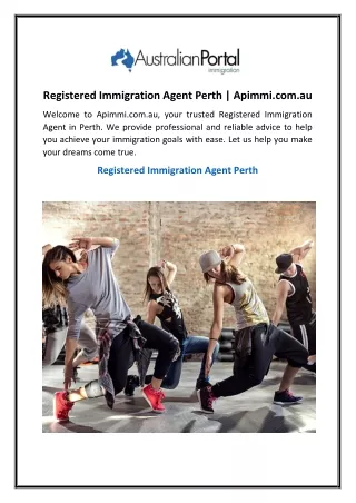 Registered Immigration Agent Perth | Apimmi.com.au
