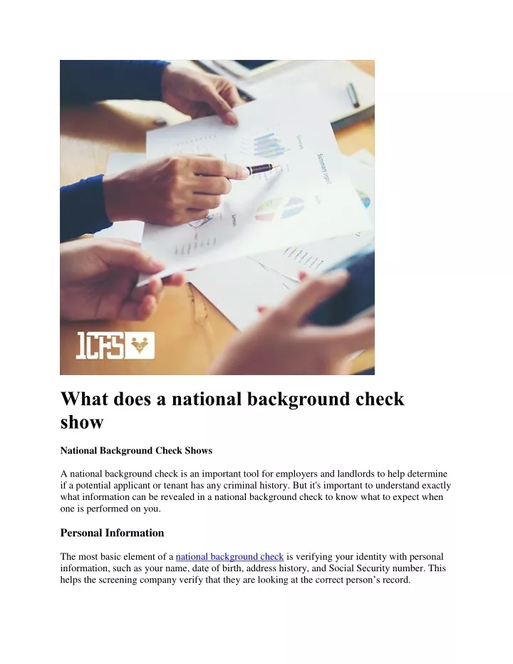 what does a national background check show