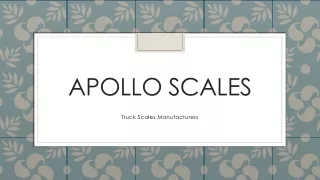 Truck scales manufacturers