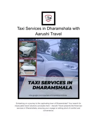 Taxi Services in Dharamshala with Aarushi Travel