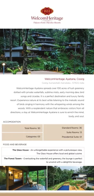 Heritage Resort in Coorg | Swimming Pool & Spa | Luxury Rooms - WelcomHeritage A