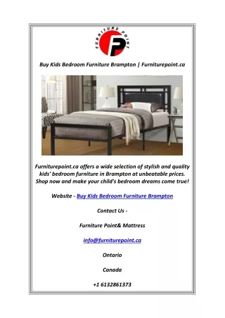 Buy Kids Bedroom Furniture Brampton | Furniturepoint.ca