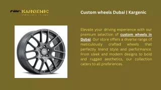 Custom wheels Dubai  Kargenic