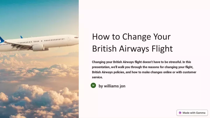 how to change your british airways flight